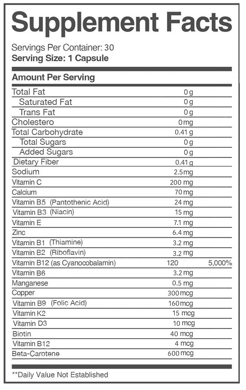  Empower Nutrition - Multivitamin & Minerals (30 Capsules) 