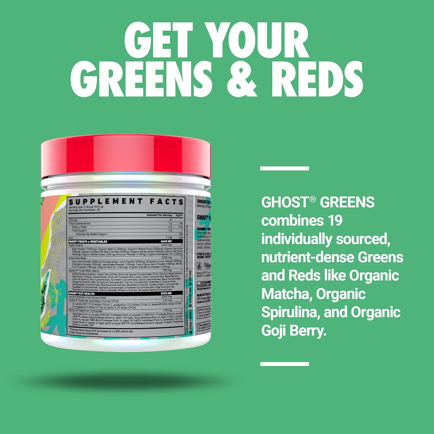  جوست - جرينز سوبر فود (30 حصة) - Ghost Greens Superfood Powder 