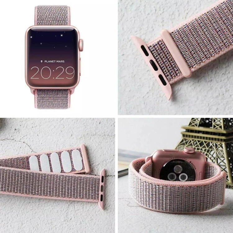  سوار تبديل  النايلون لساعة ابل وردي  -Nylon strap for Apple Watch Pink 
