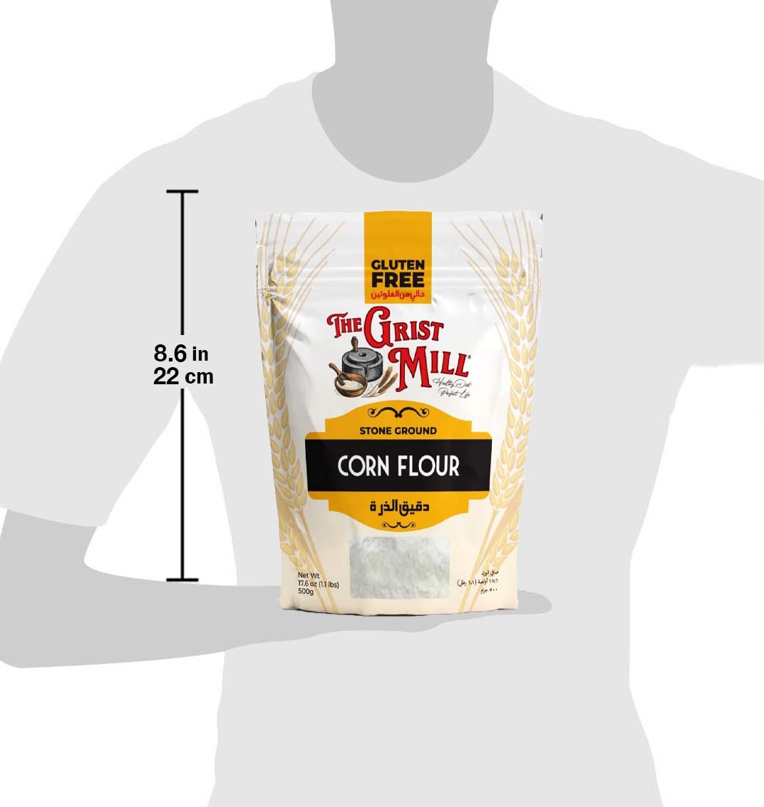  ذا جريست ميل - دقيق الذرة العضوي (500 جم) - The Grist Mill Organic Corn Flour 