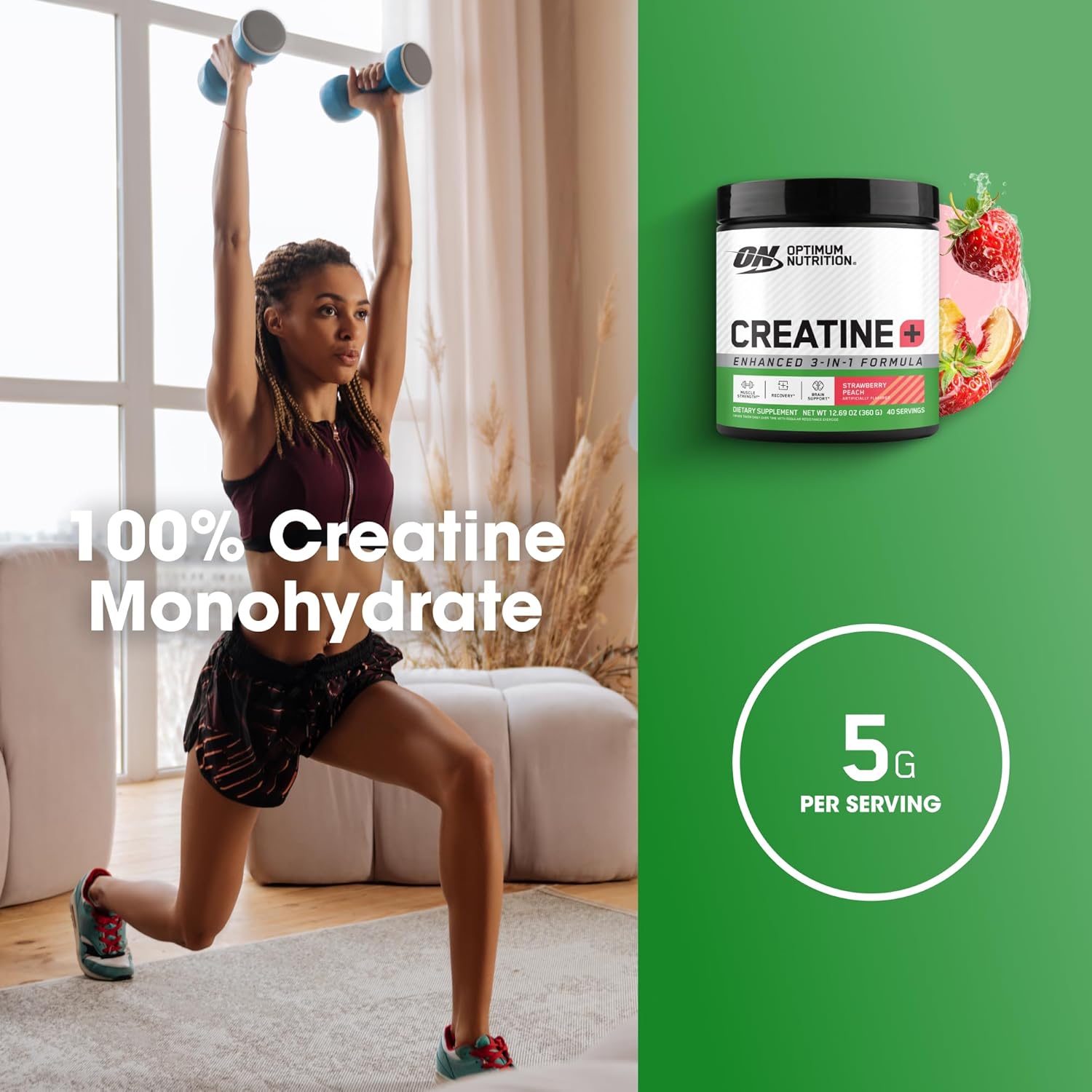 اوبتيموم نيوتريشن - كرياتين مونوهيدرات بلس (360 جم) - Optimum Nutrition Creatine Monohydrate Plus 