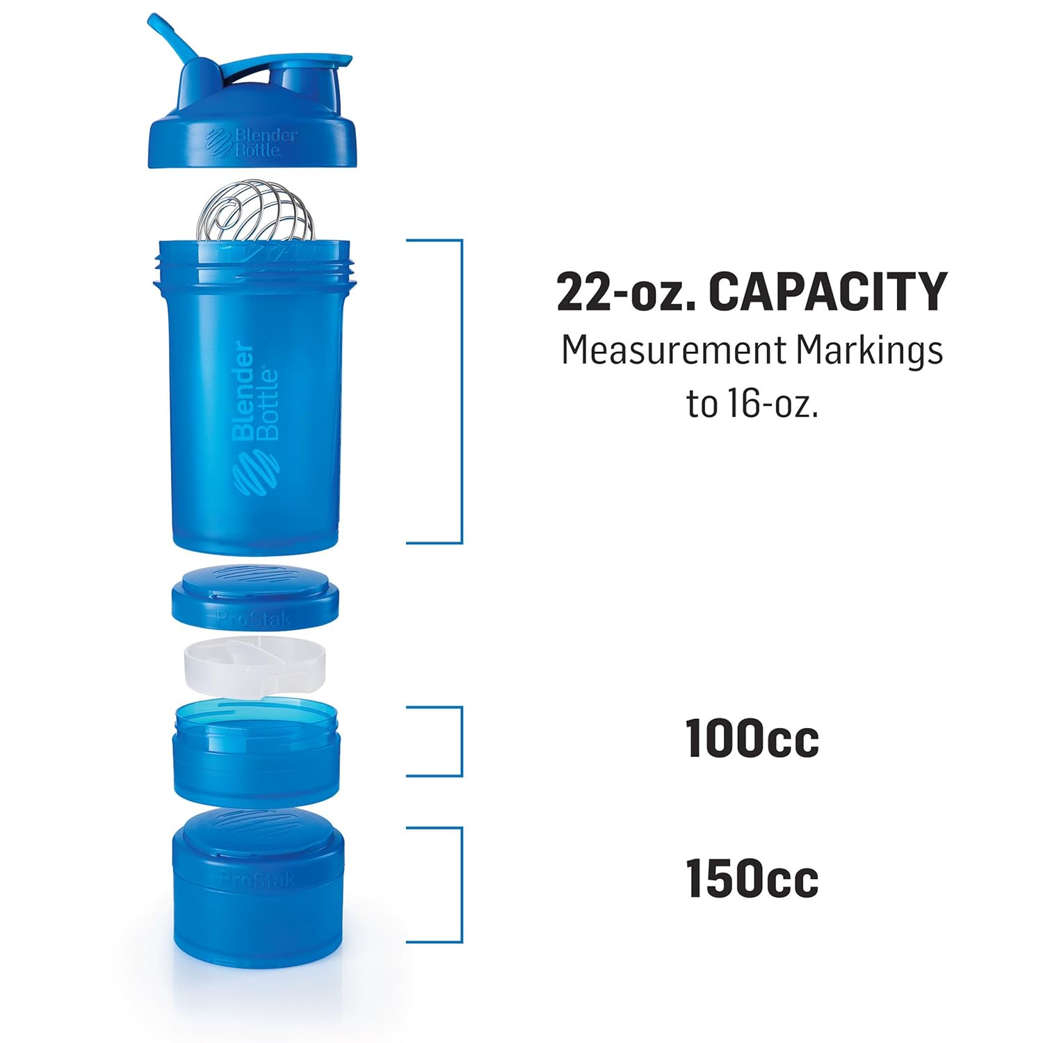  لابيرفا بلندر بوتل - بروستاك شيكر بروتين  (651 مل) - Blender Bottle Prostak Shaker Storage Protein 