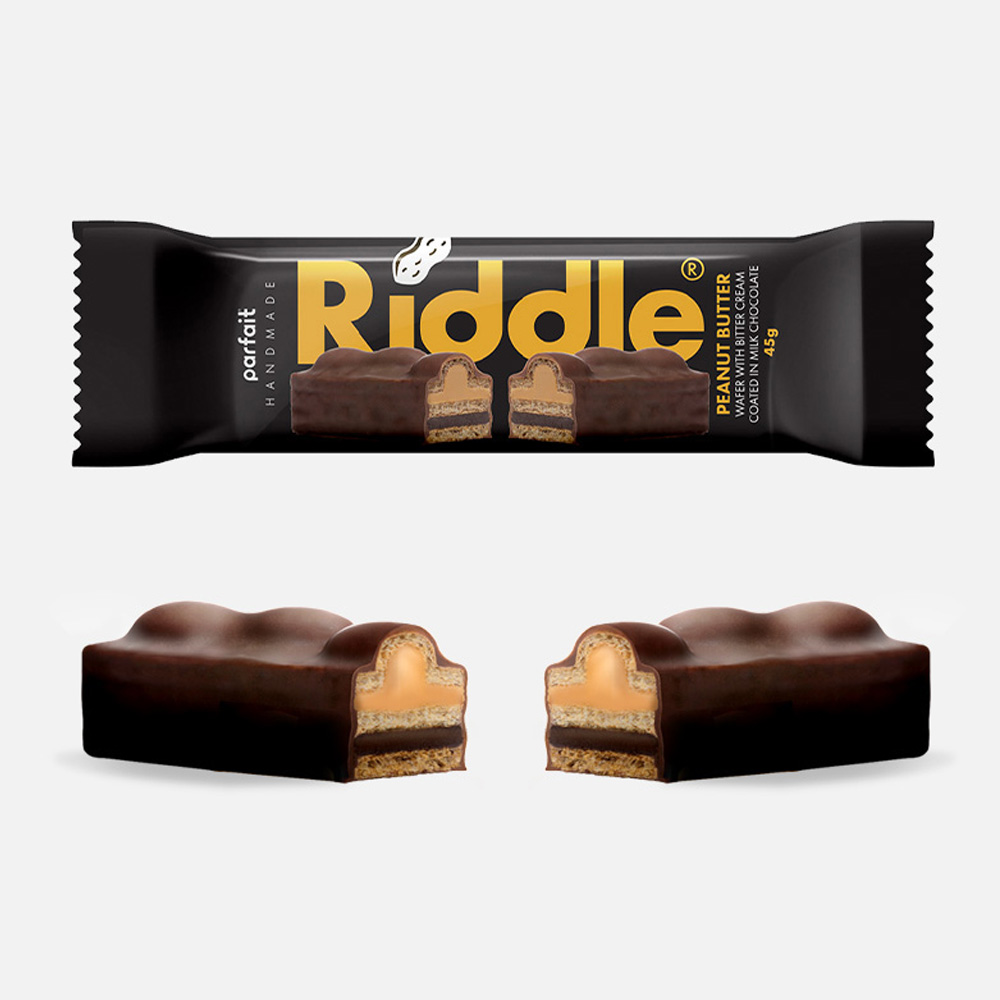  ريدل -  بار ويفر بروتين بزبدة الفول السوداني (15 حبة) - Riddle Peanut Butter Protein Bar Wafer 