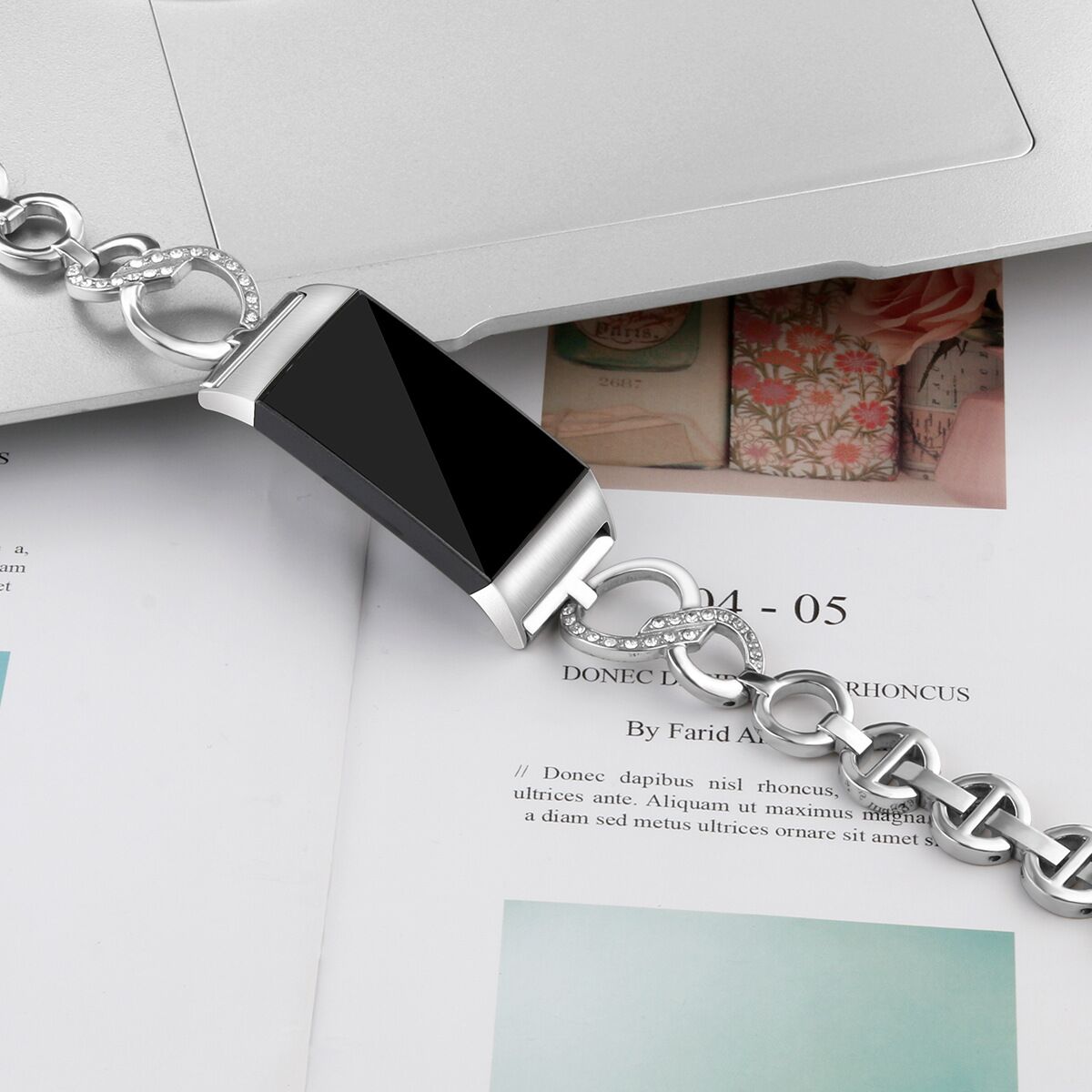  سوار  معدن لساعة فيتبيت تشارج 3 و تشارج 4 -Metal Bands  Fitbit Charge4 