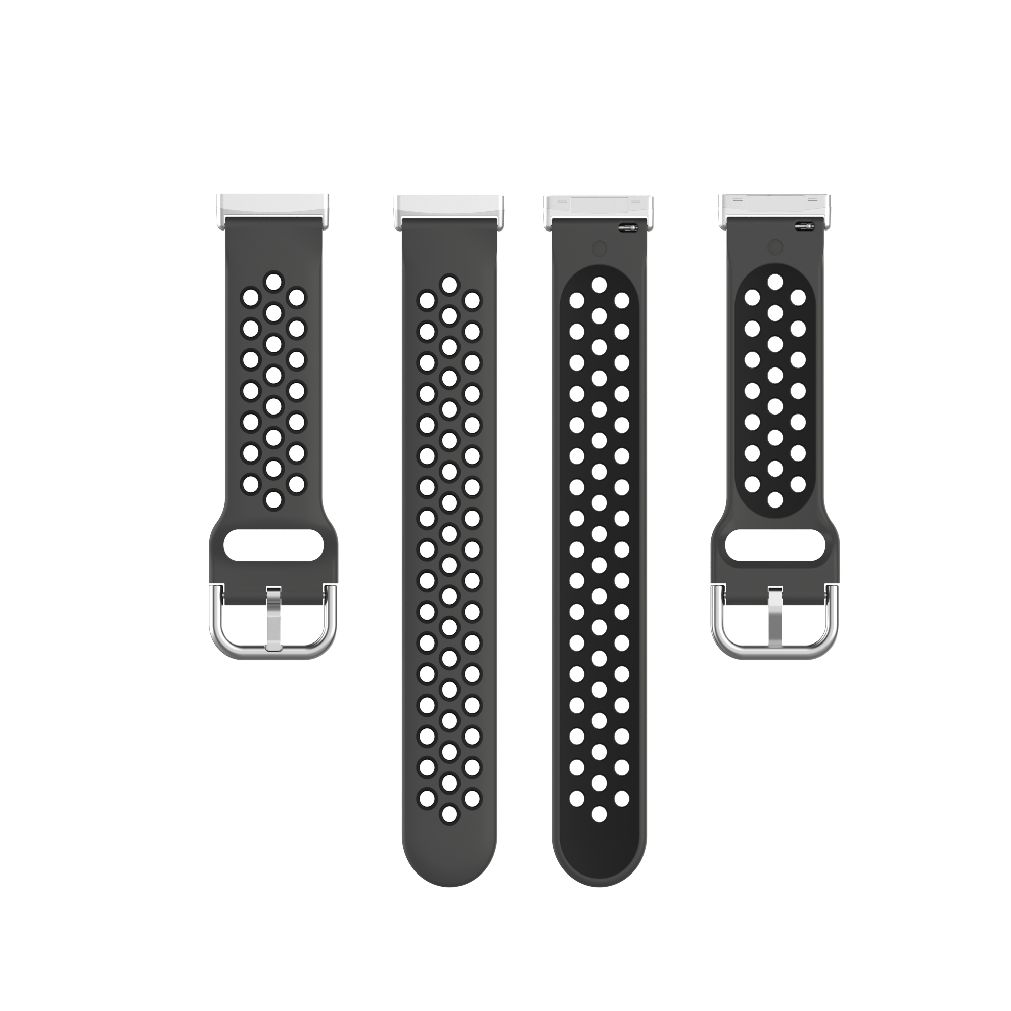  Silicone Bands for Fitbit Versa 3 & Fitbit Sense Black 