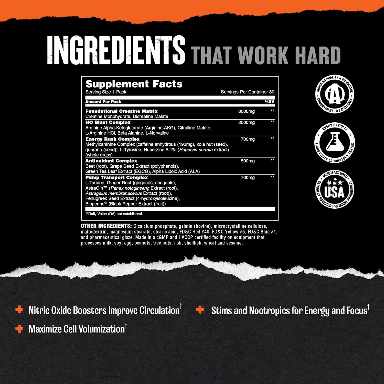  يونيفرسال نيوترشن - كبسولات أنيمال بامب ماقبل التمرين (30 قرص) - Universal Nutrition  Animal Pump pre-workout  