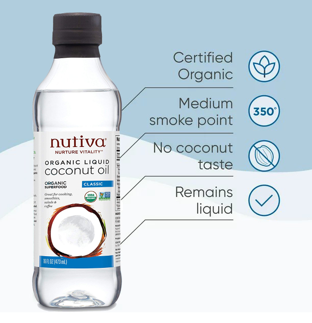  نوتيفا زيت جوز الهند السائل العضوي Nutiva Organic Liquid Coconut Oil 