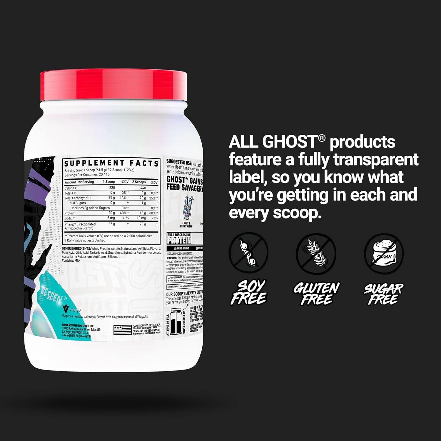  Ghost - Clear Mass Gainer Protein Post-Workout 