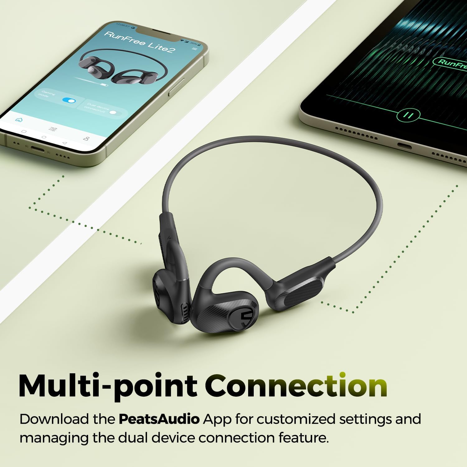  SoundPEATS RunFree Lite 2 Bluetooth Air Conduction Sport Headphones 