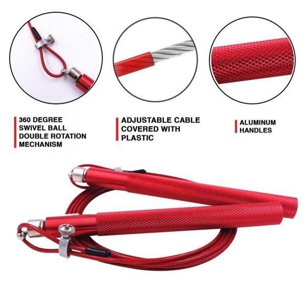  حبل القفز السريع لون أحمر -Speed Jump Rope Red 