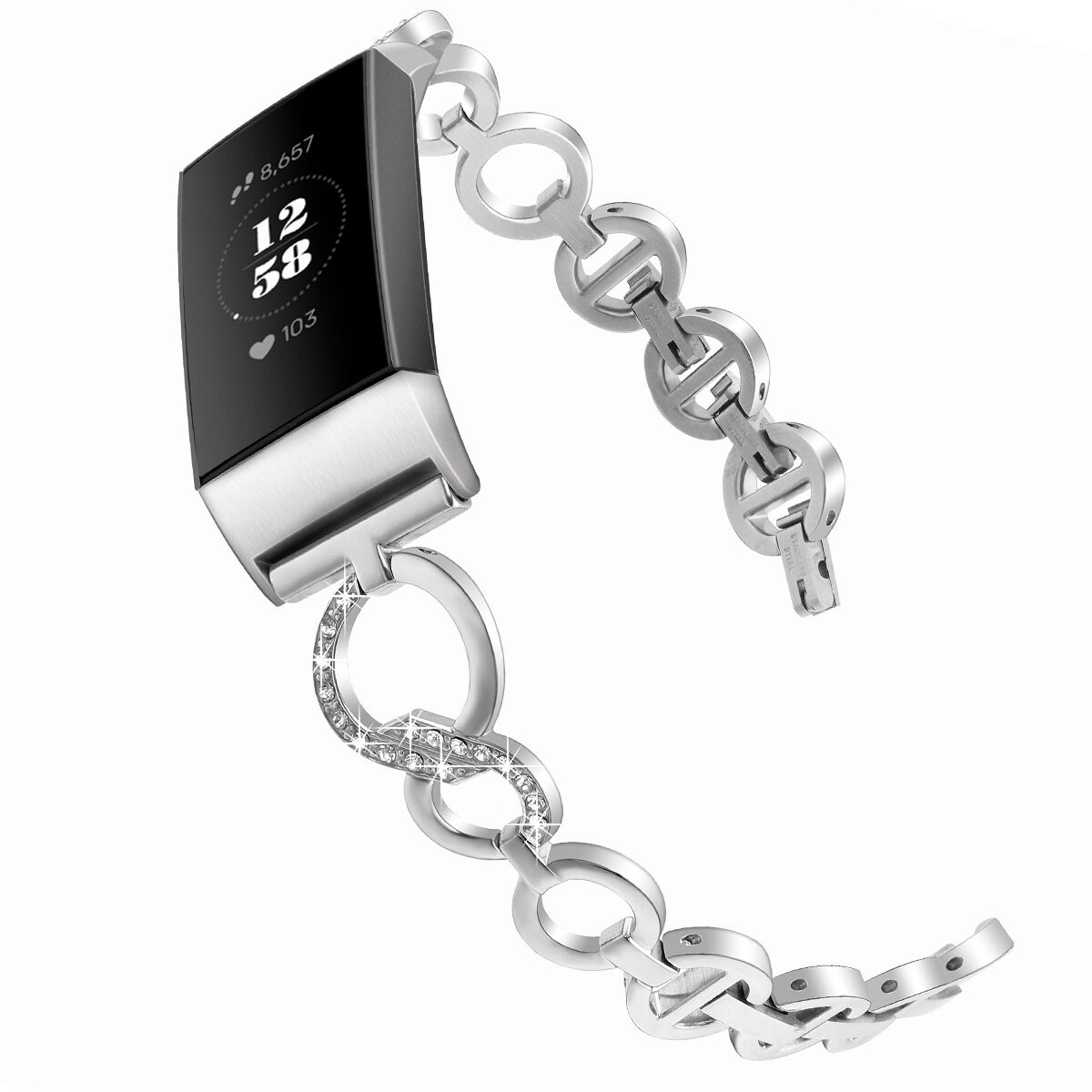  سوار  معدن لساعة فيتبيت تشارج 3 و تشارج 4 -Metal Bands  Fitbit Charge4 