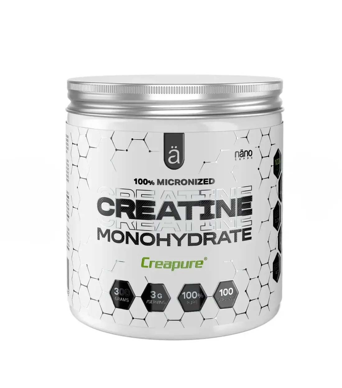  نانو سبس - كرياتين مونوهيدرات كريابيور (300 جم) - Nano Supps Creatine Monohydrate 