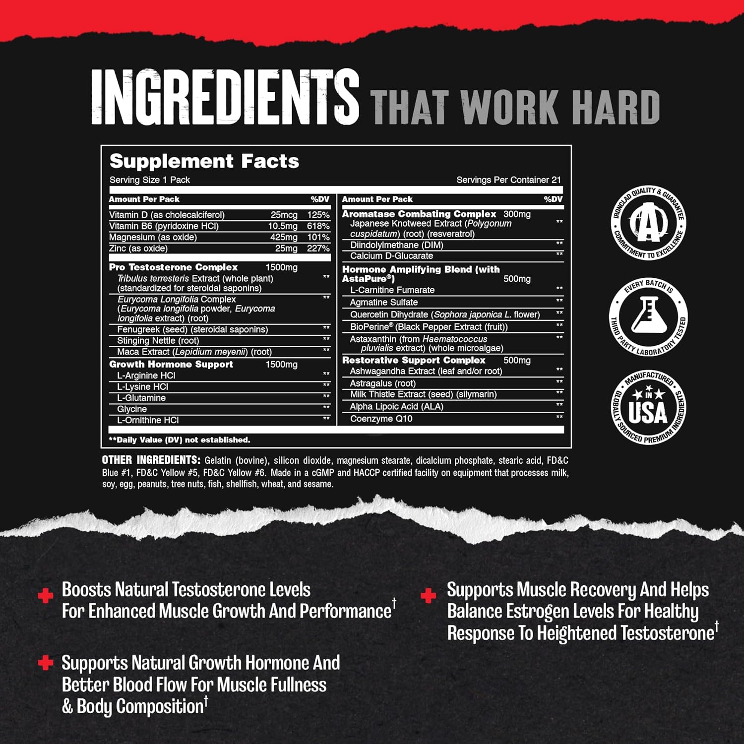  يونيفرسال نيوترشن - انيمال ستاك معزز العضلات (21 حصة) - Universal Nutrition Animal Stak Muscle Booster 