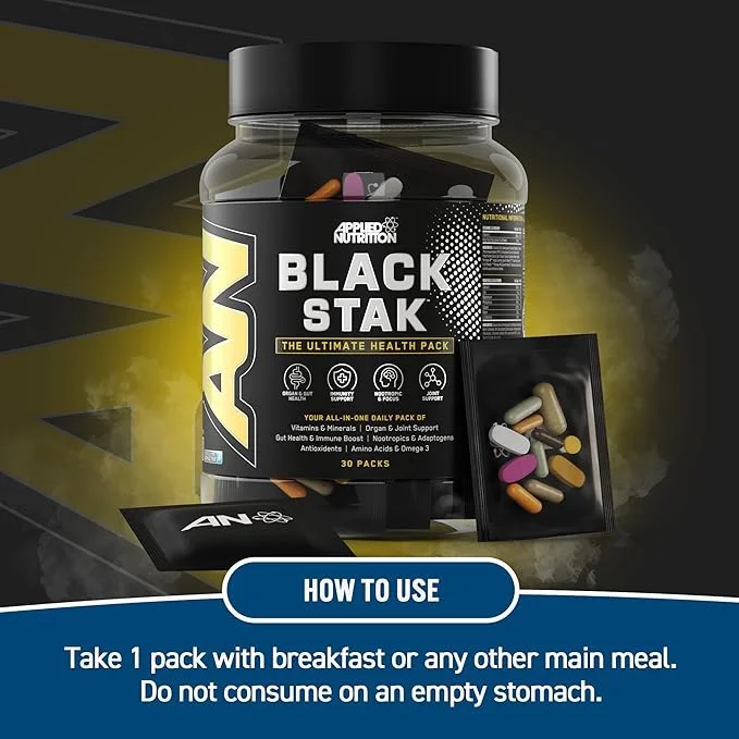  أبلايد نيوتريشن - بلاك ستاك التيميت هيلث (30 قرص) - Applied Nutrition Black Stak The Ultimate Health Pack 