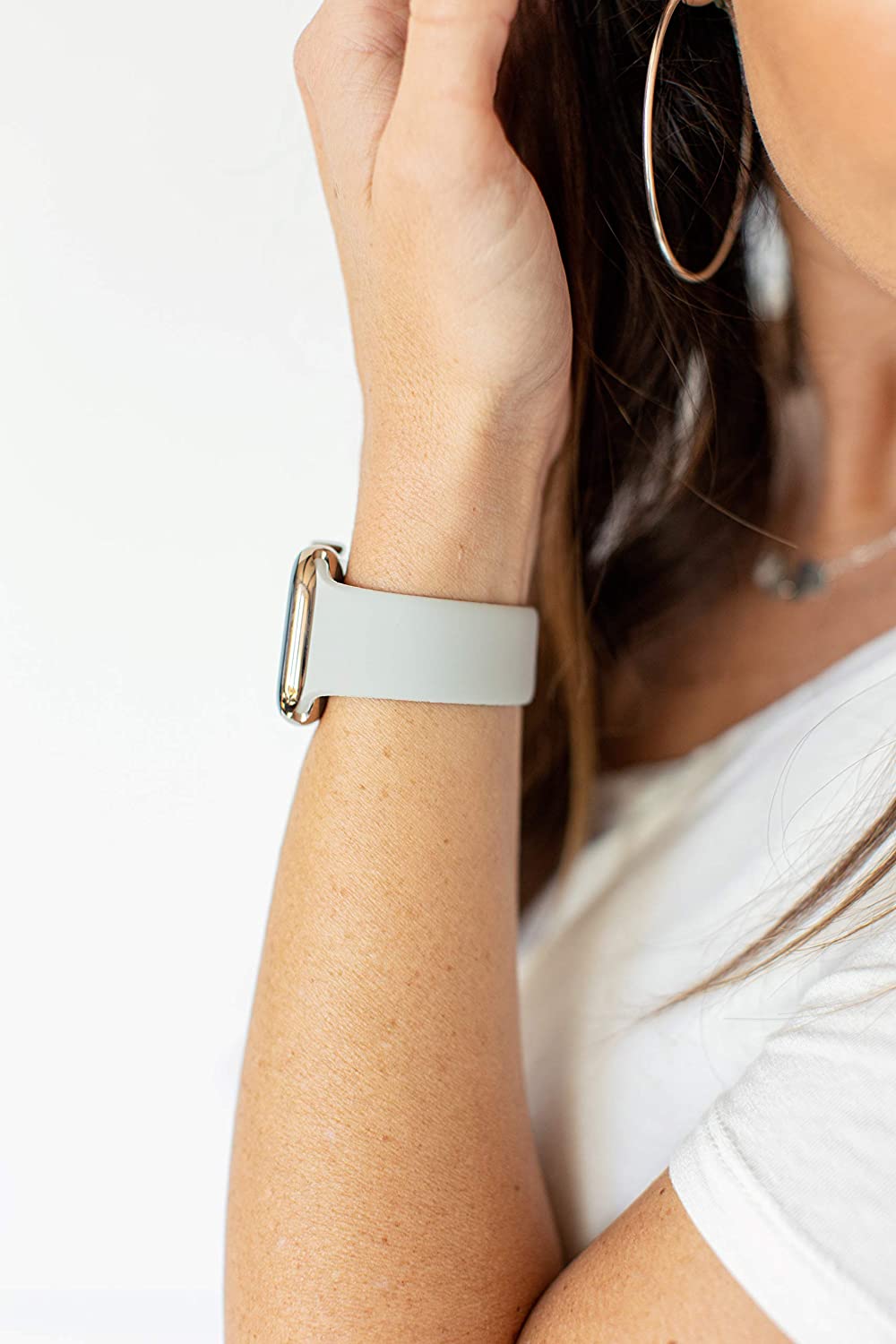  سوار  سيليكون لساعة ابل رصاصي - silicone watch band for Apple&nbsp;Grey 