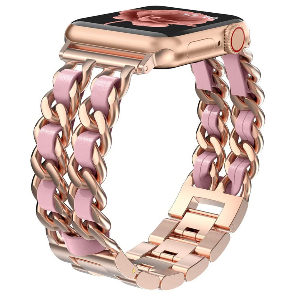  سوار من المعدن والجلد لساعة ابل-Metal & leather strap for Apple Watch 
