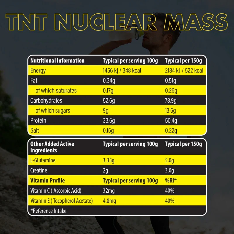  نكست نيوتريشن - تي إن تي نيوكلار ماس جينر (5.4 كجم) - NXT Nutrition TNT Nuclear Mass Gainer 