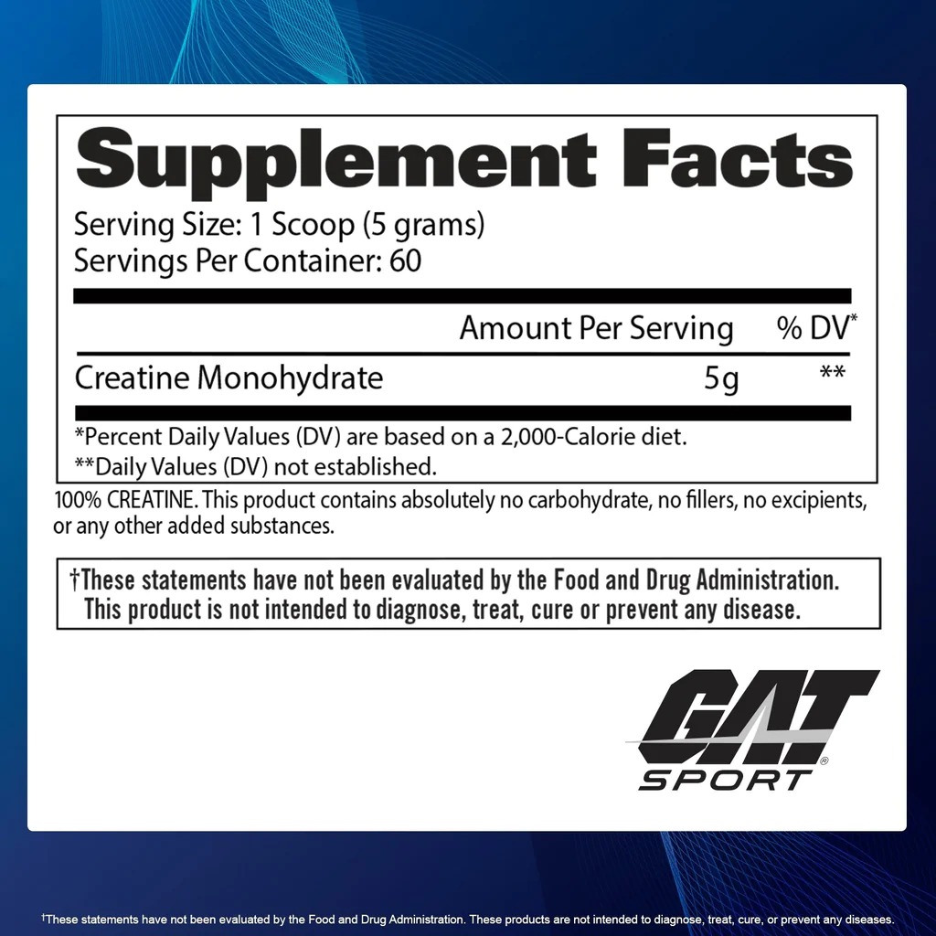  جات سبورت مسحوق كرياتين مونوهيدرات GAT SPORT Creatine Monohydrate 