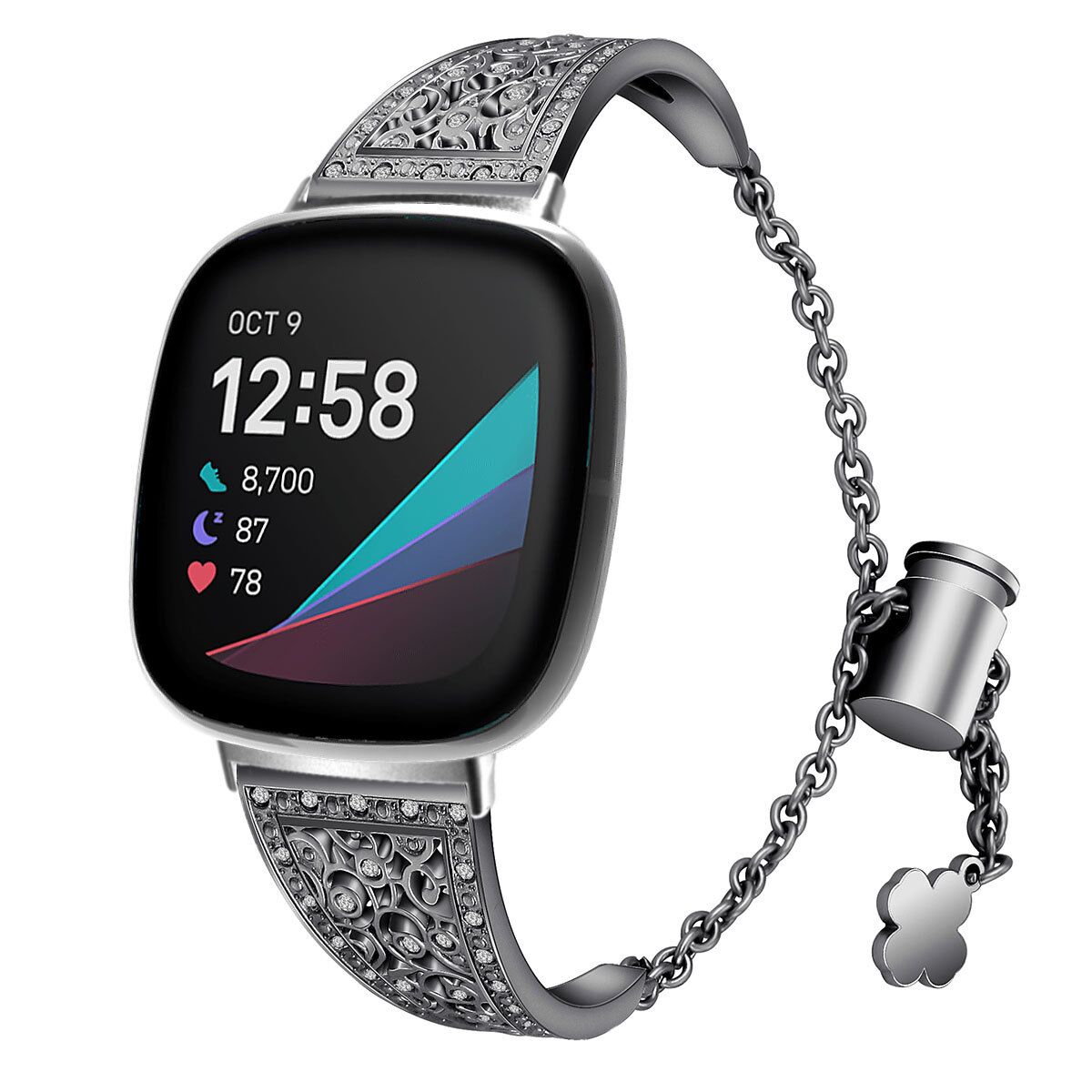  سوار معدني لساعة فيتبيت فيرسا 3 و سينس -Metal band for Fitbit Versa 3 