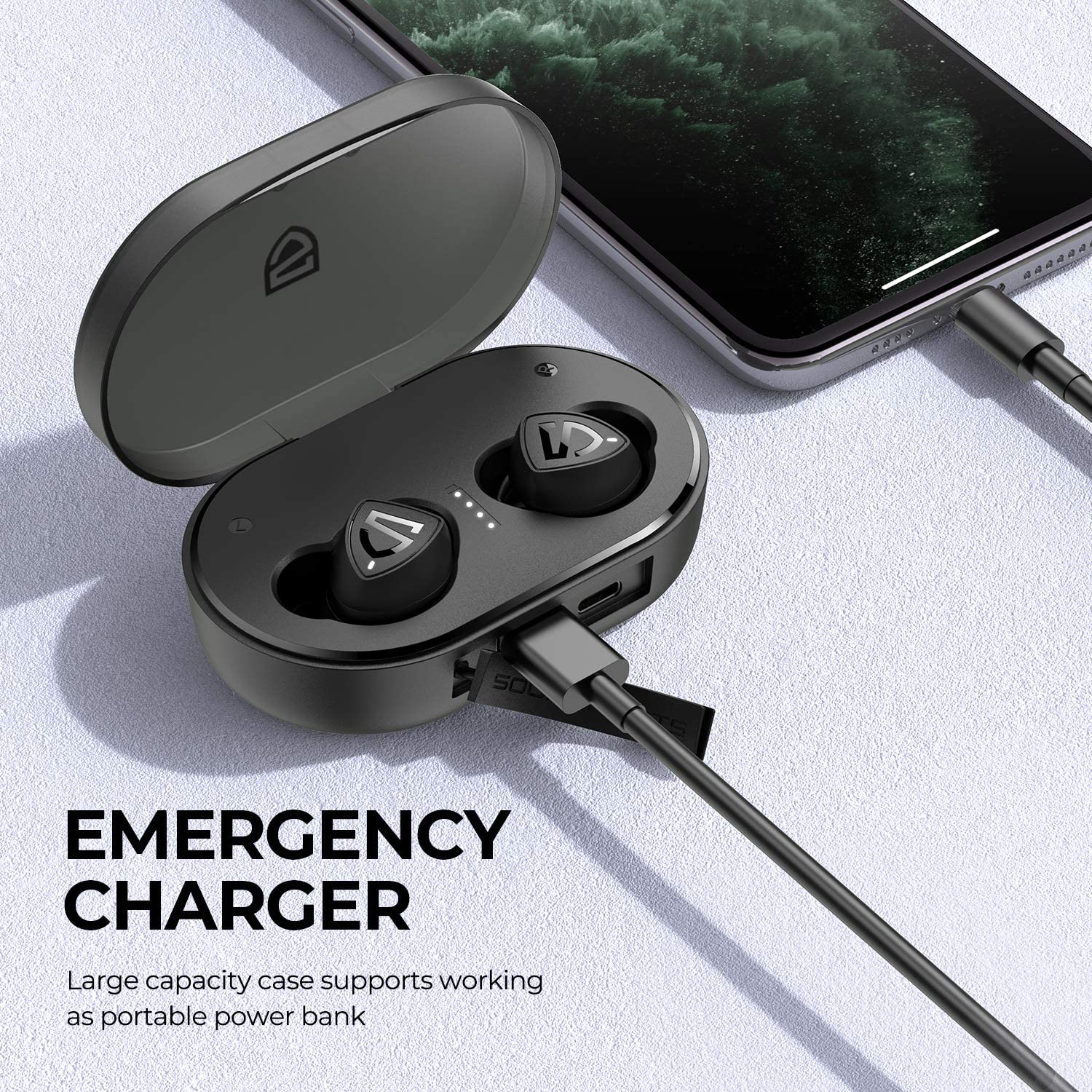  سماعة ساوندبيتس تروشيفت 2 شحن-SoundPeats TrueShift 2 charger 