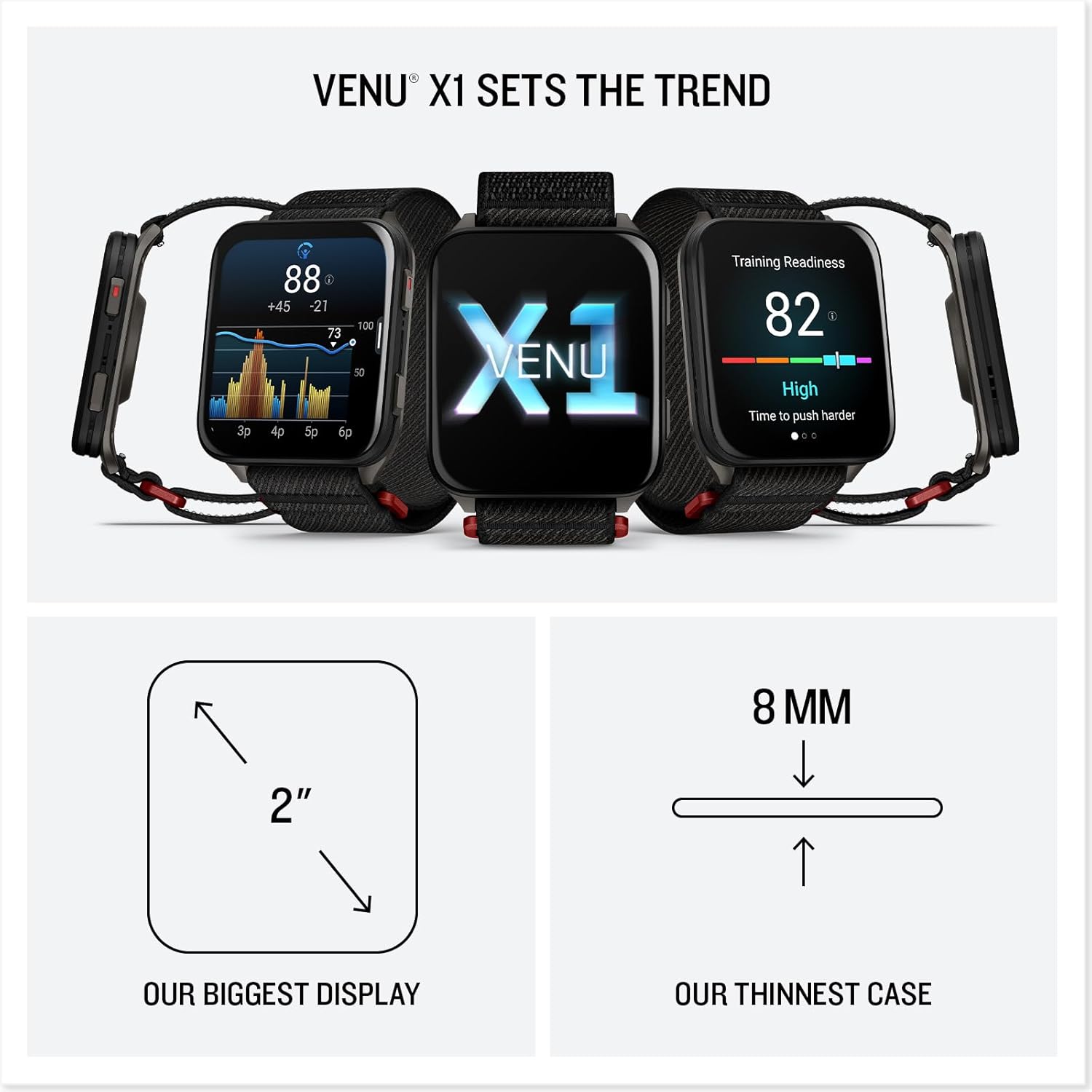  Garmin Sport Watch Model Venu X1 Smartwatch 
