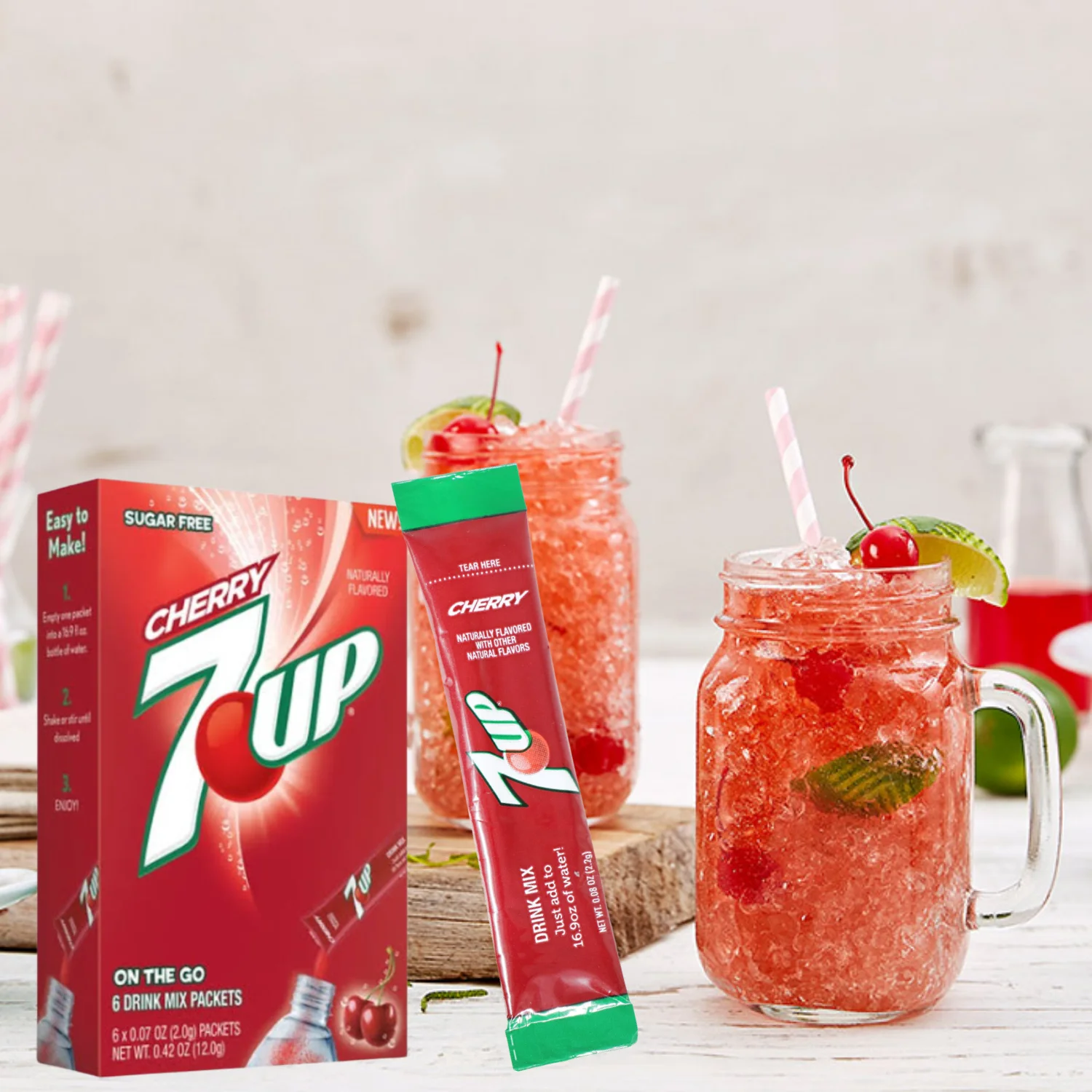  سفن أب - مشروب باودر منعش خالي من السكر (6 حبات) - 7UP Powder Drink Mix Sugar Free 