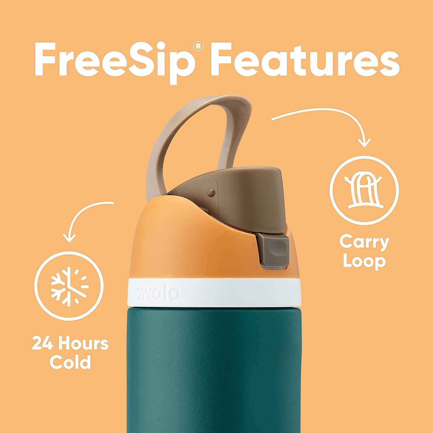 أوالا فري سيب زجاجة مياه ستانلس ستيل المعزول (940 مل) - Owala FreeSip Insulated Stainless Steel Water Bottle 
