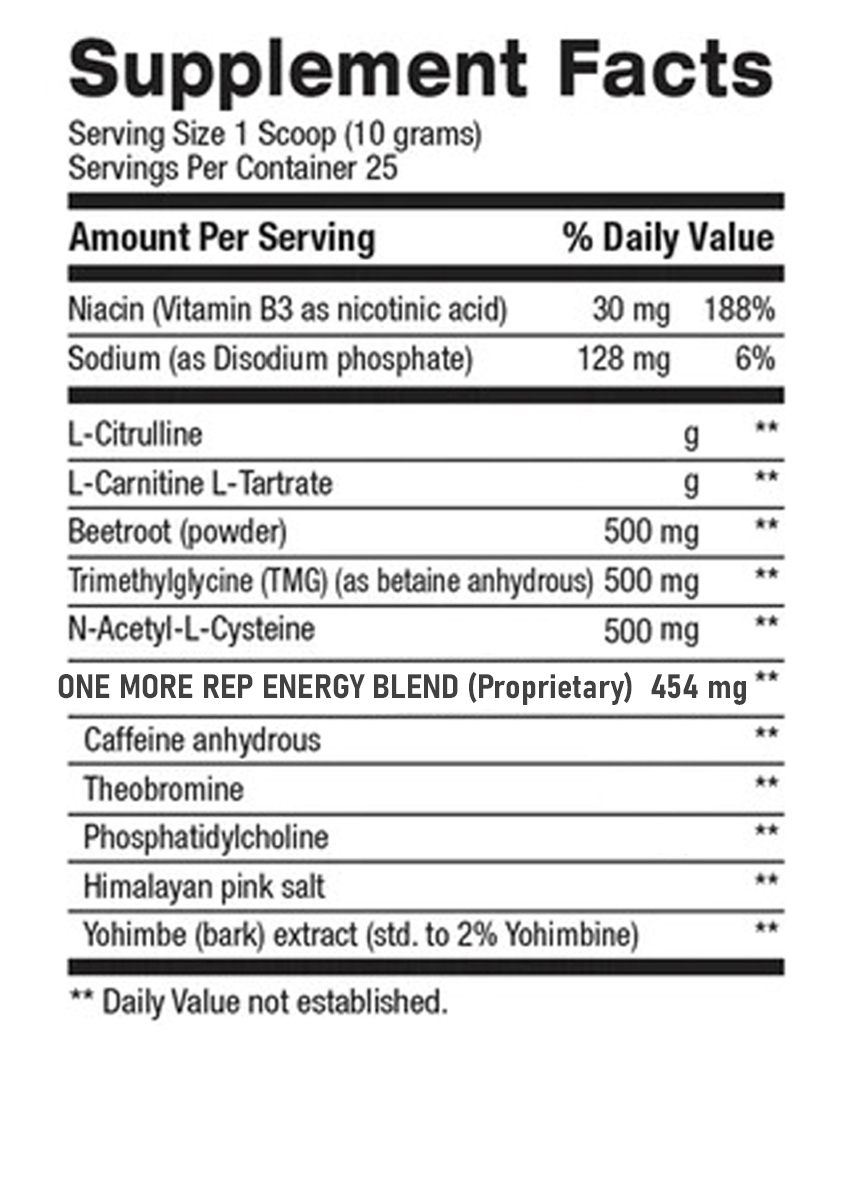  BPI Sports - ONE MORE REP™ ENERGY SUPPORT 