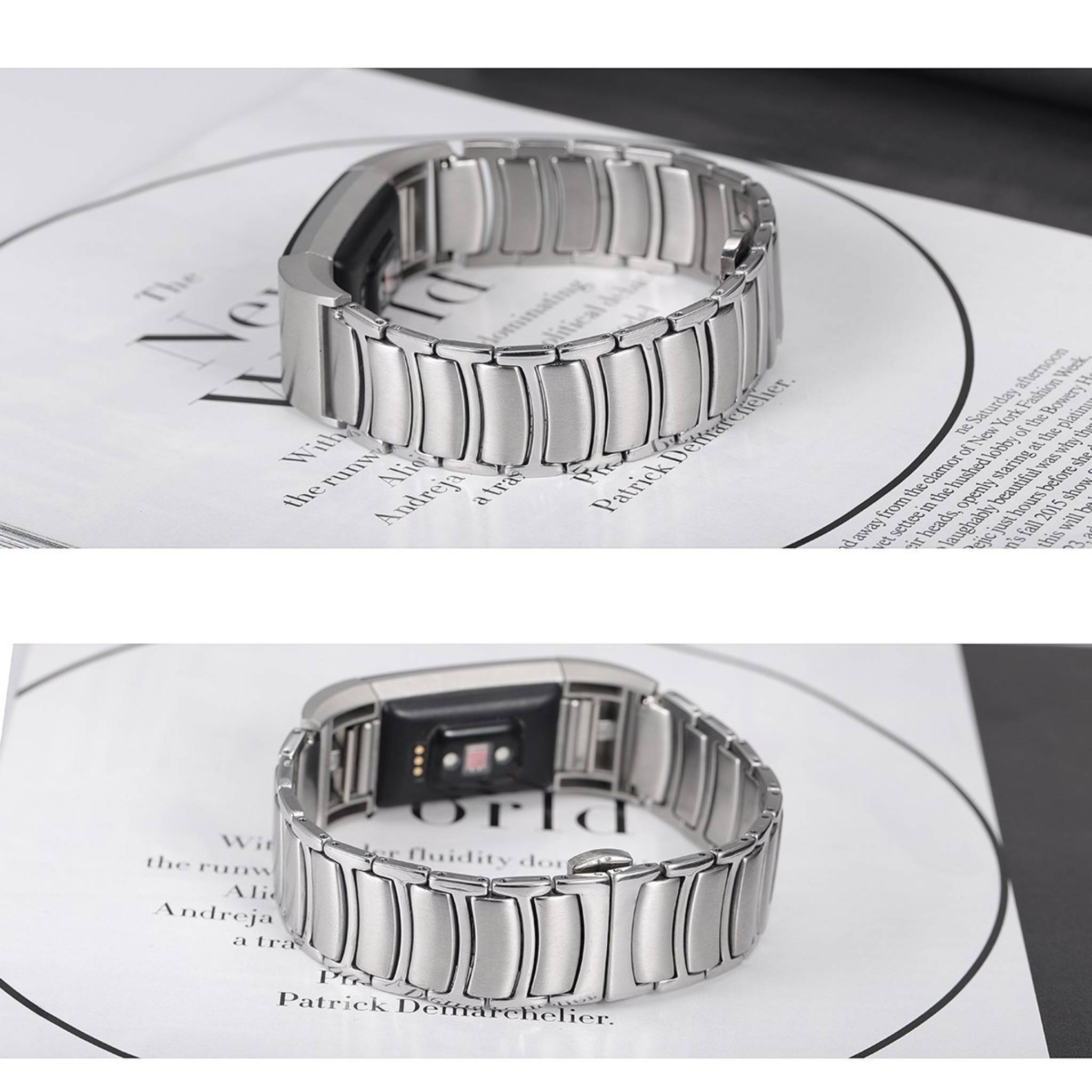  سوار معدن فيتبت تشارج 2 فضي-Replacement Band for Fitbit Charge2 
