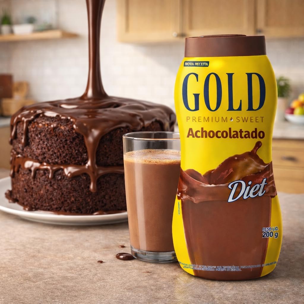  جولد شوكولاتة بودرة دايت محلى فاخر (200 جم) - Gold Diet Chocolate Powder Premium Sweetener 