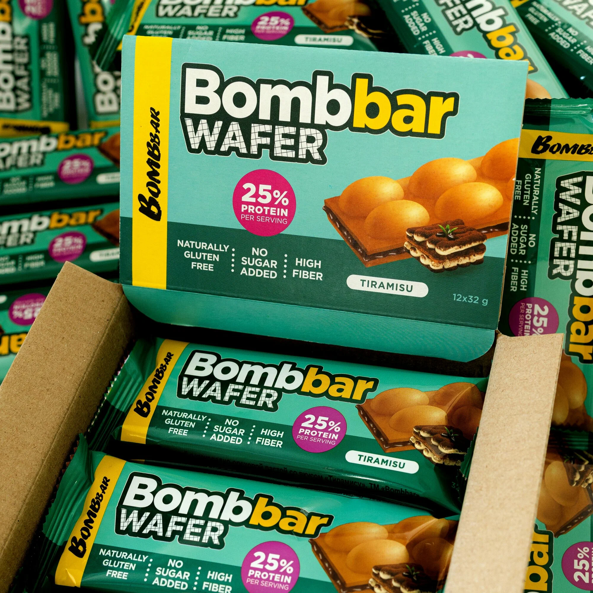  بومب بار - بروتين ويفر (12 حبة) - BombBar - Protein Wafer 
