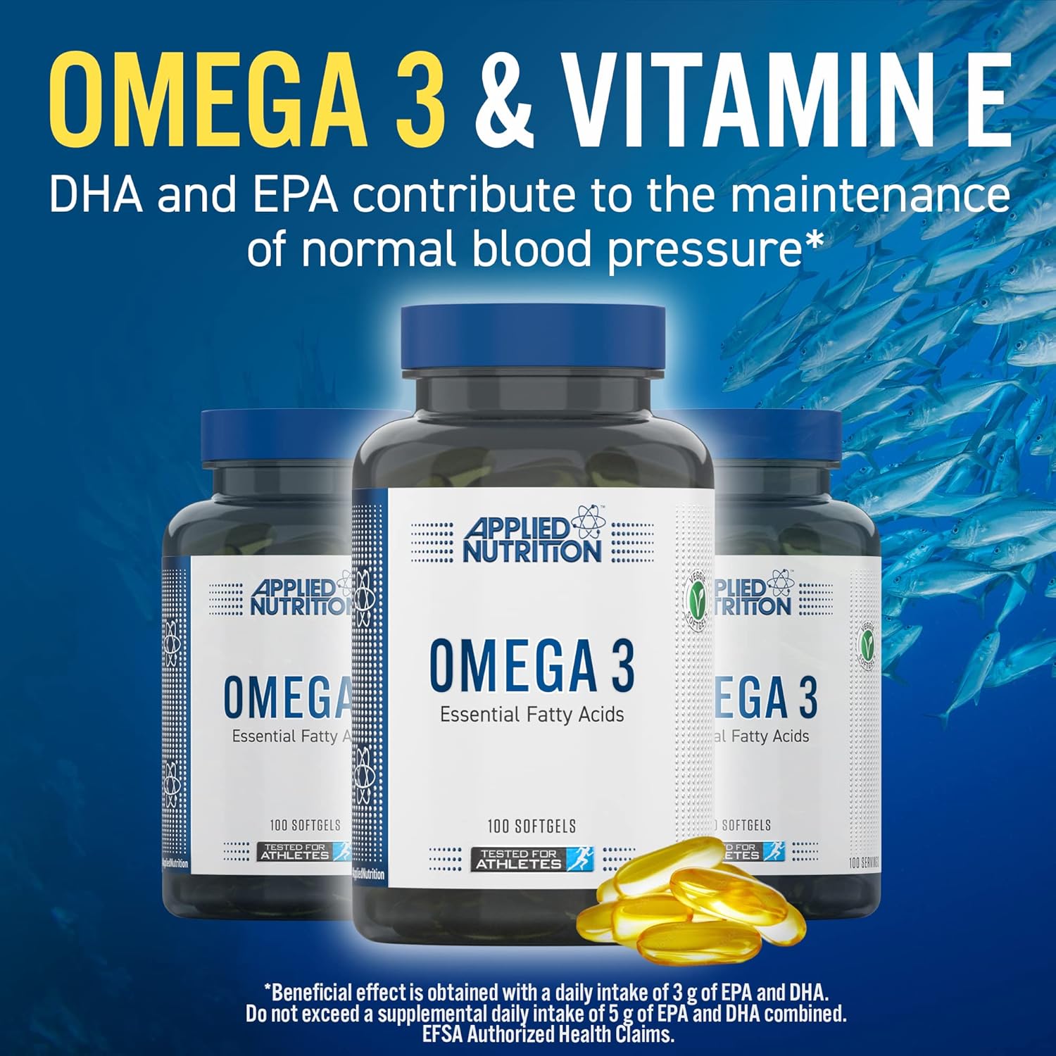  ابلايد نيوترشن - اوميجا 3 (100 كبسولة) - Applied Nutrition Omega 3 