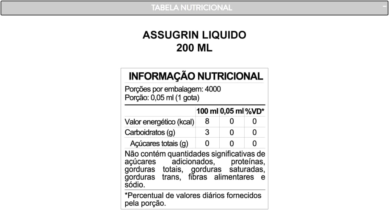  اسوجرين - مُحلي سائل بديل السكر  (200 مل) - Assugrin Liquid Sweetener 