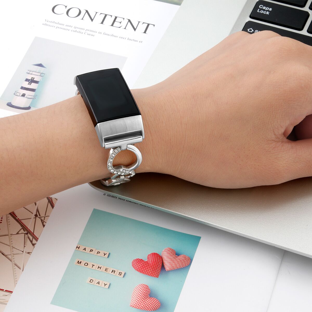  سوار  معدن لساعة فيتبيت تشارج 3 و تشارج 4 -Metal Bands  Fitbit Charge4 