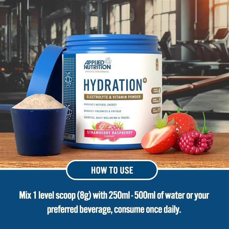  أبلايد نيوتريشن - هيدريشن بلس مسحوق إلكتروليتات وفيتامينات للترطيب (240 جم) - Applied Nutrition Hydration Electrolyte Vitamin 