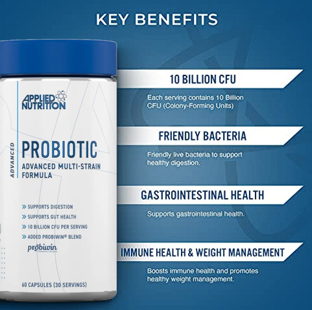  ابلايد نيوترشن - بروبيوتيك نباتي (60 كبسولة) - Applied Nutrition Vegan  Probiotics  