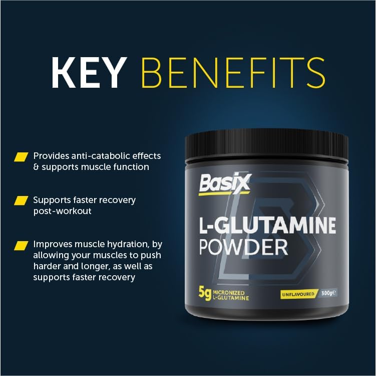  بيسيكس - الجلوتامين بودرة  Basix Nutrition L-Glutamine Powder 