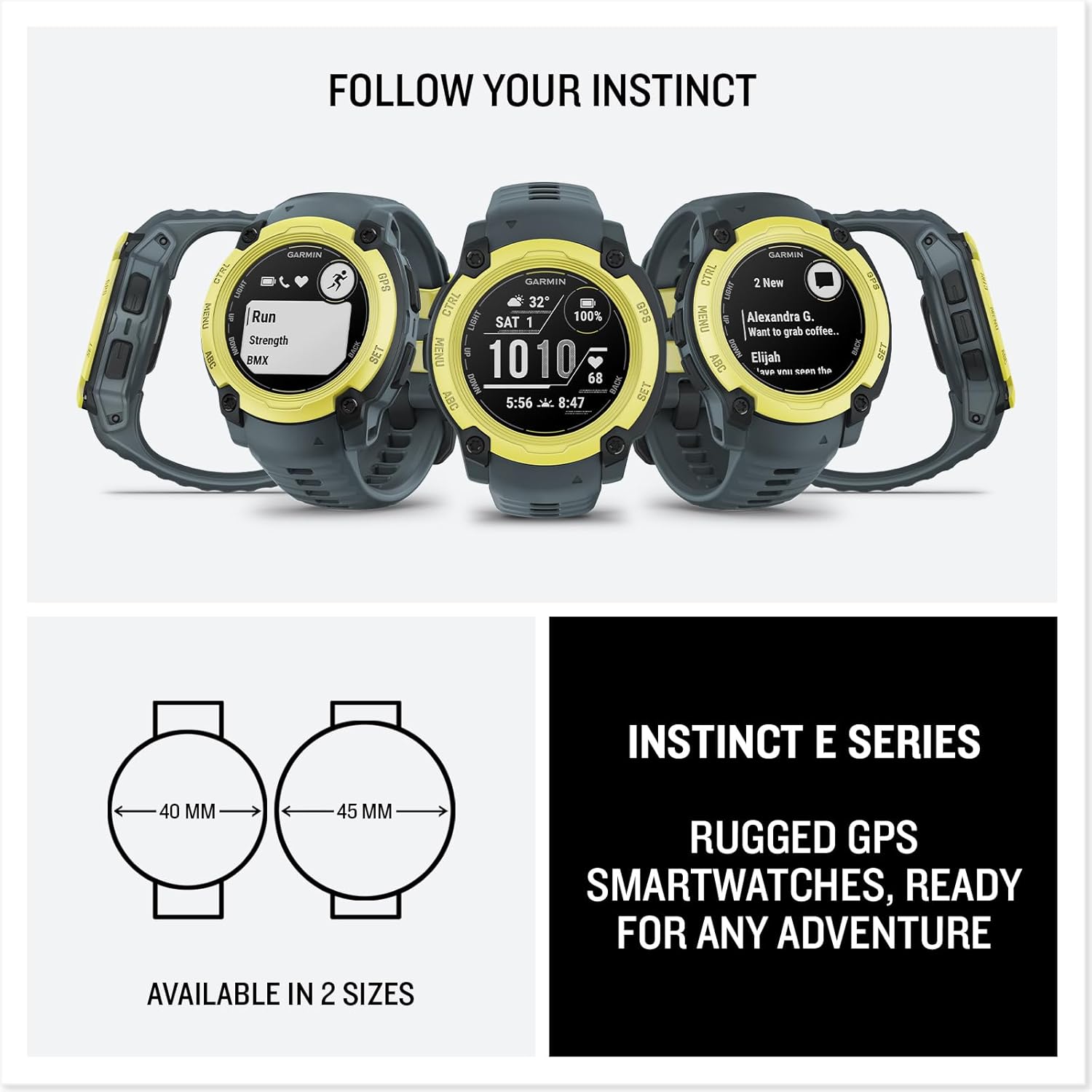 ساعة جارمن الرياضية موديل انستنكت اي (Garmin Instinct E)