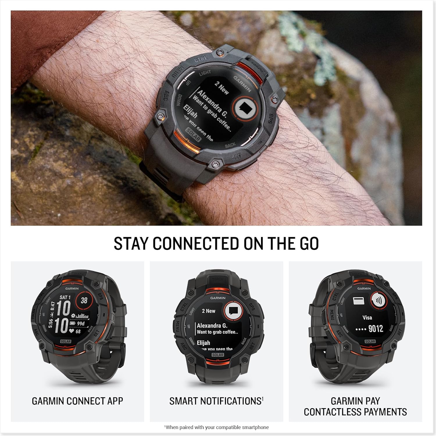  ساعة جارمن الرياضية، موديل انستنكت 3 (Garmin Instinct 3) 