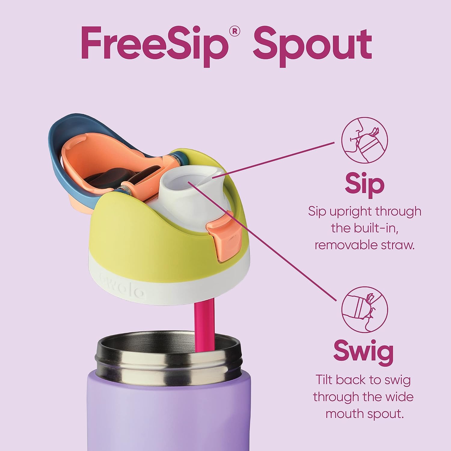  أوالا فري سيب زجاجة مياه ستانلس ستيل المعزول (940 مل) - Owala FreeSip Insulated Stainless Steel Water Bottle 