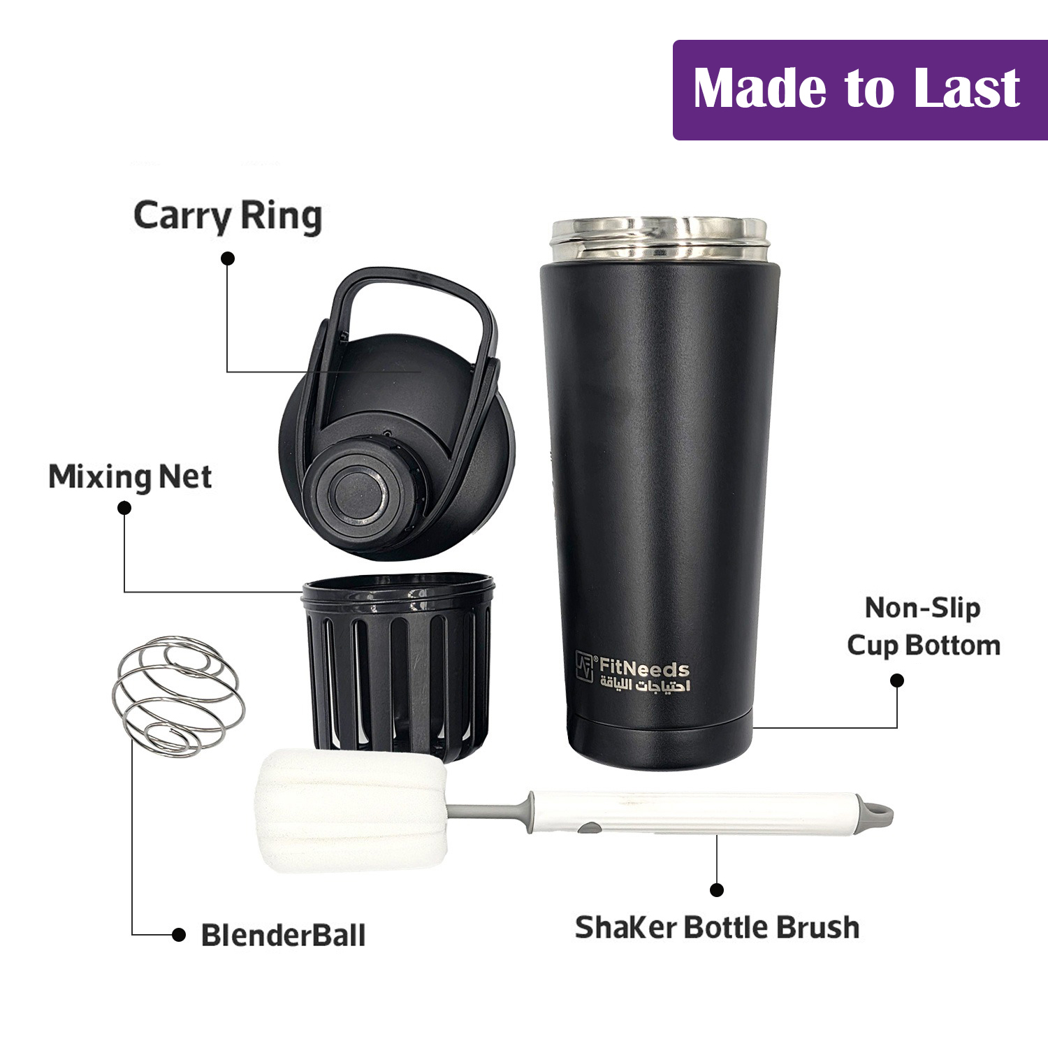  FitNeeds - Shaker Double Stainless Steel 