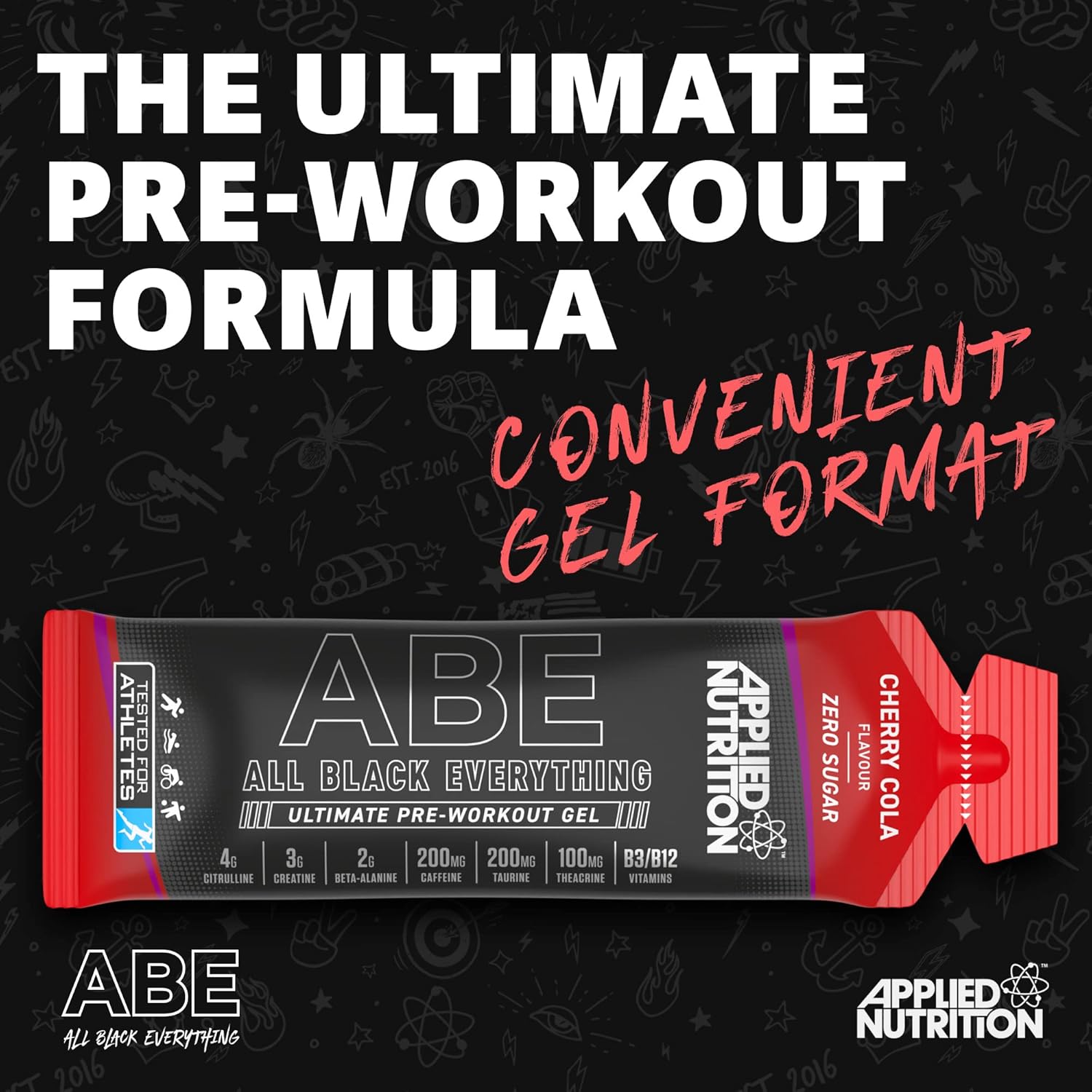  ابلايد نيوترشن - ايه بي اي جل قبل التمرين (20 كيس) - Applied Nutrition - ABE Ultimate Pre Workout Gel  