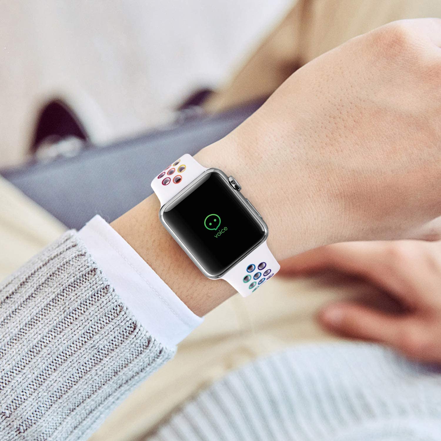  سوار  سيليكون  لساعة ابل ملون- Colorful silicone strap for Apple Watch 