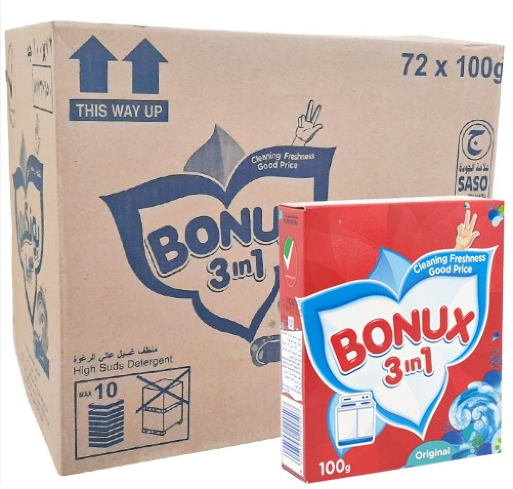  BONUX  LAUNDRY DETERGENT POWDER 72*100GRAM 