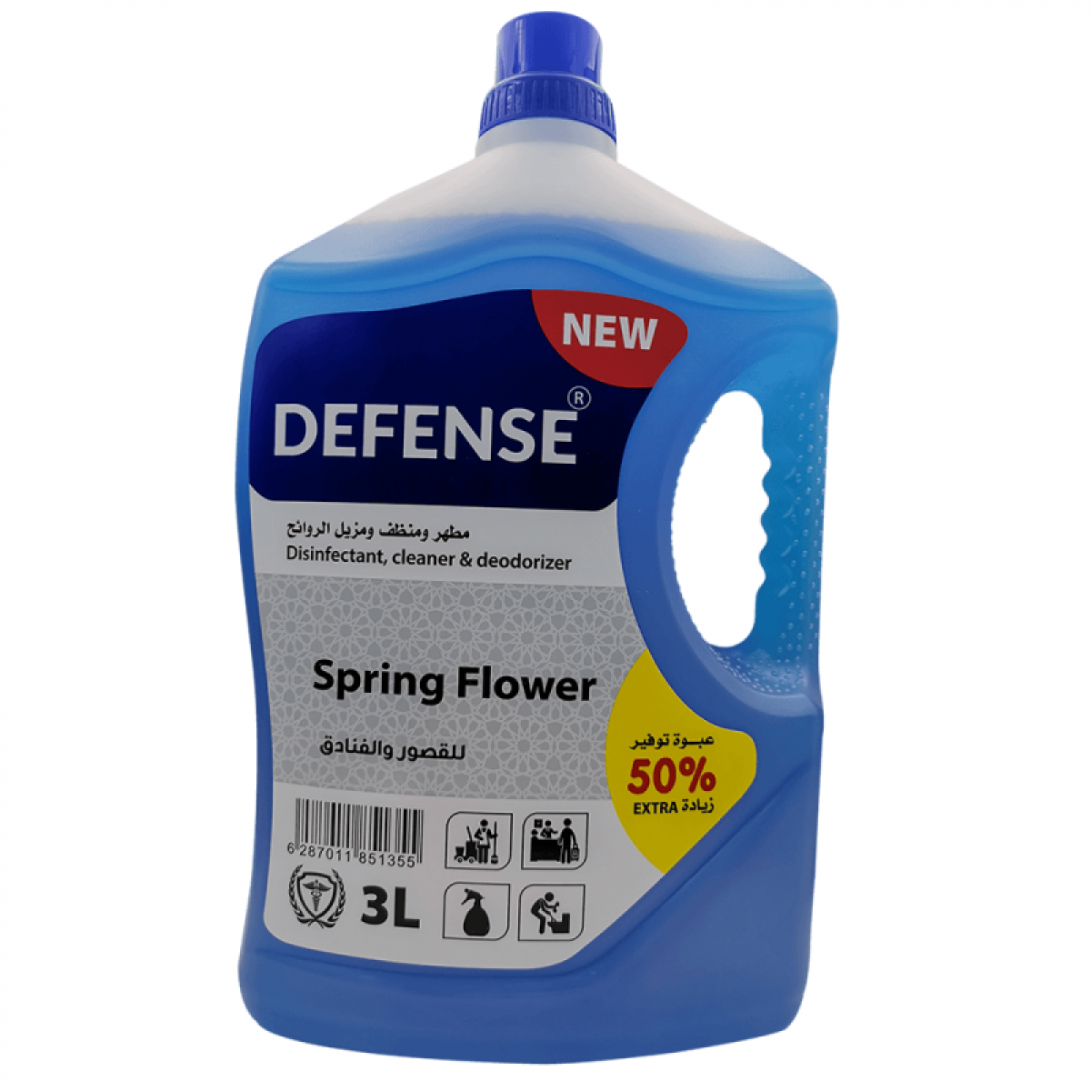  DEFENCE SPRING FLOWER DISINFECTANT,CLEANER DEODORIZER 3L 