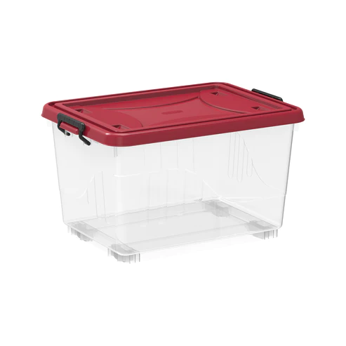  COSMOPLAST STORAGE BOX CLEAR WITH WHEELS&LOCKABLE LID 33L IFHHST538 
