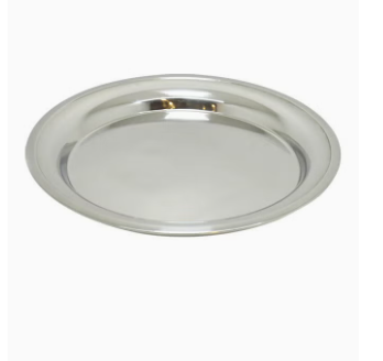  555 STEEL SERVING TRAY FLAT ROUND 40CM 