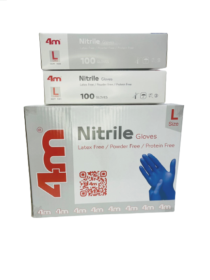  4M NITRILE GLOVES LARGE 10*100P - CARTOON 