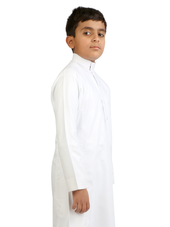 ثوب الدفة شبابي أبيض 