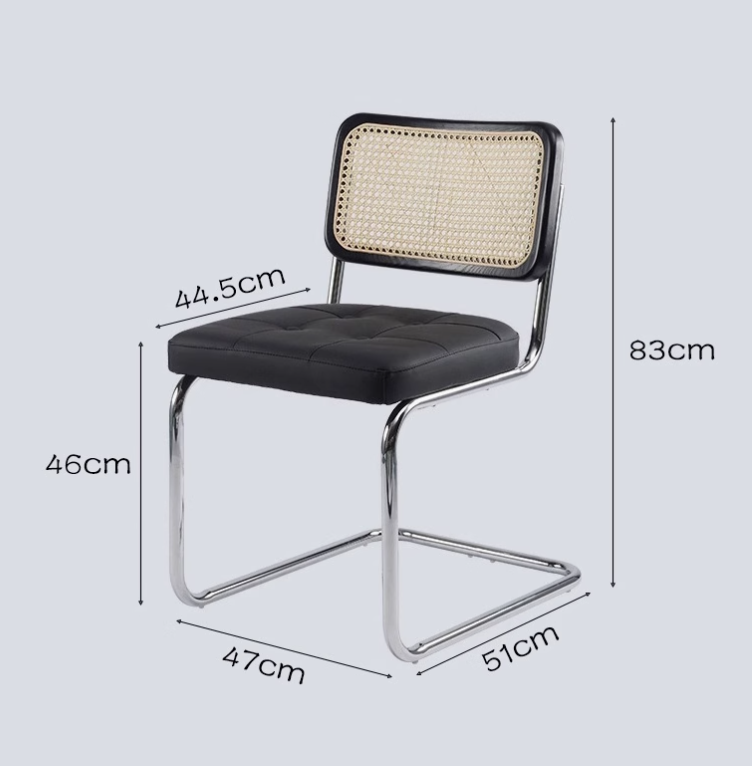  Wooden chair with rattan 